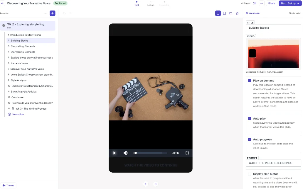 Screenshot: original locked video screen